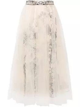 Camilla юбка из тюля с цветочным принтом, нейтральный цвет