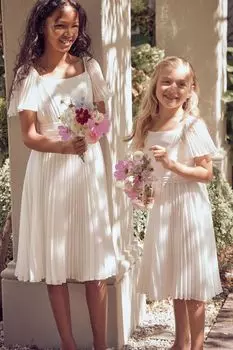 Camille Georgette белое плиссированное платье Angel & Rocket, белый