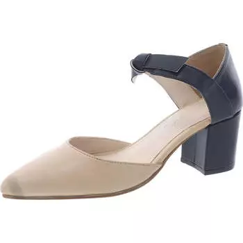 Camille женские туфли на блочном каблуке с кожаным ремешком на щиколотке Journee Signature, цвет black/tan