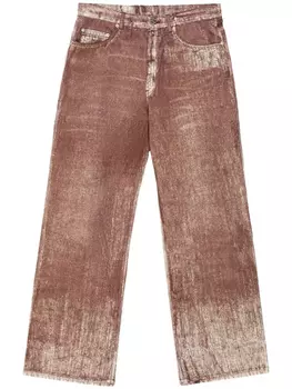 CamperLab джинсы прямого кроя с потертостями, красный