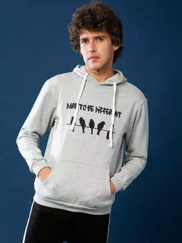 Campus Sutra Мужская стильная повседневная толстовка с капюшоном с принтом, серый