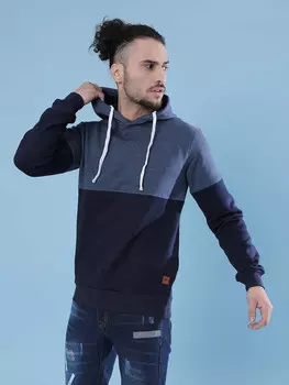 Campus Sutra Мужские стильные повседневные толстовки с капюшоном и длинными рукавами с цветными блоками, мультиколор