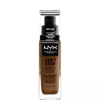Can’T stop не остановит 24-часовой тональный крем Nyx Professional Makeup, цвет deep sable