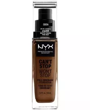 Can’t Stop Won’t Stop Full Coverage Foundation, 1 унция Nyx Professional Makeup, цвет 21 Cocoa (deep deep/neutral undertone)