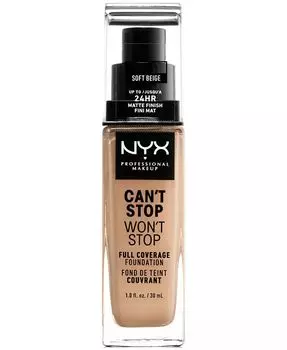 Can’t Stop Won’t Stop Full Coverage Foundation, 1 унция Nyx Professional Makeup, цвет 07.5 Soft Beige (medium/light undertone)