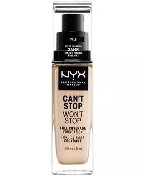 Can’t Stop Won’t Stop Full Coverage Foundation, 1 унция Nyx Professional Makeup, цвет 01 Pale (white ivory/yellow undertone)