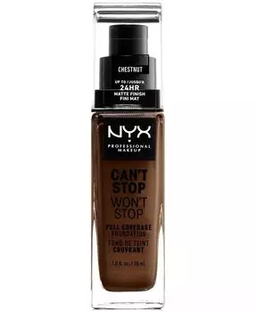Can’t Stop Won’t Stop Full Coverage Foundation, 1 унция Nyx Professional Makeup, цвет 23 Chestnut (deepest deep/neutral undertone)