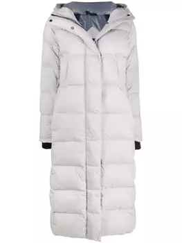 Canada Goose длинный пуховик, серый