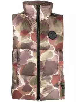 Canada Goose дутый жилет с нашивкой-логотипом, коричневый