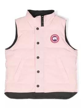 Canada Goose Kids дутый жилет с логотипом, розовый