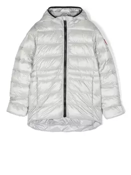 Canada Goose Kids пуховик Cypress с капюшоном, серебристый
