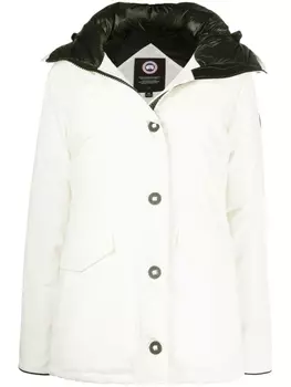 Canada Goose парка с капюшоном и нашивкой-логотипом, белый