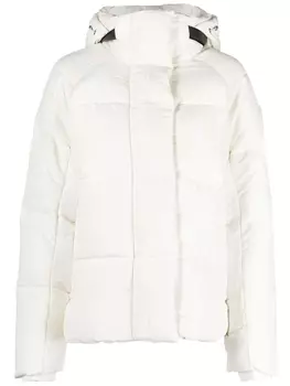 Canada Goose пуховик с капюшоном и нашивкой-логотипом, белый