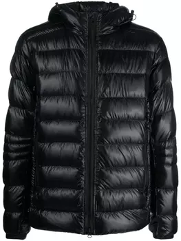 Canada Goose пуховик с капюшоном и нашивкой-логотипом, черный