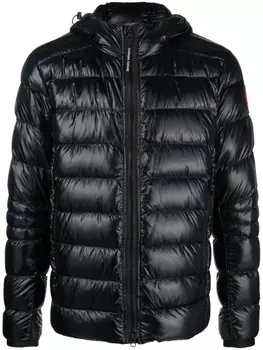 Canada Goose пуховик с нашивкой-логотипом, черный