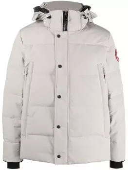 Canada Goose пуховик с нашивкой-логотипом, нейтральный цвет