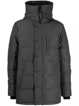 Canada Goose пуховик с нашивкой-логотипом, серый
