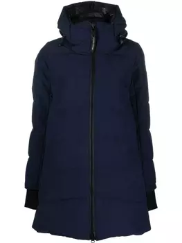 Canada Goose пуховик с нашивкой-логотипом, синий