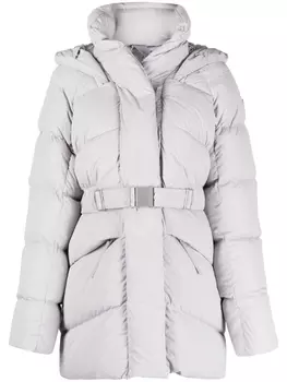 Canada Goose пуховик с поясом, серый