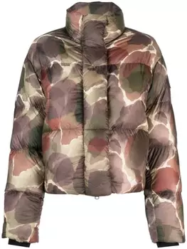 Canada Goose пуховик с принтом, зеленый
