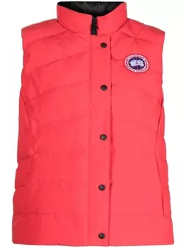 Canada Goose стеганый жилет с нашивкой-логотипом, красный