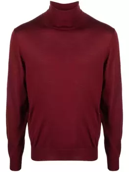 Canali джемпер тонкой вязки с высоким воротником, красный