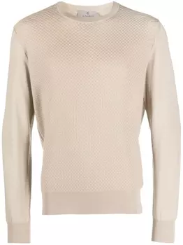 Canali джемпер вязки интарсия с круглым вырезом, нейтральный цвет