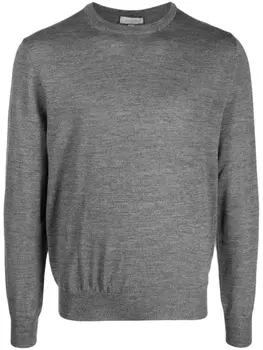 Canali fine-knit merino wool jumper, серый