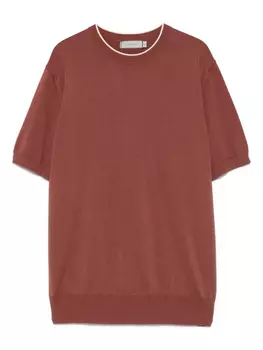 Canali футболка тонкой вязки, коричневый