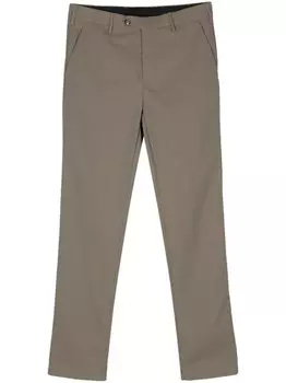 Canali габардиновые брюки строгого кроя, коричневый