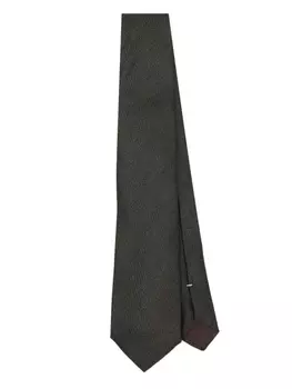 Canali галстук из жаккардового шелка с узором, зеленый