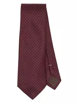 Canali галстук с геометричным узором, красный