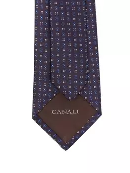 Canali галстук с геометричным узором, синий