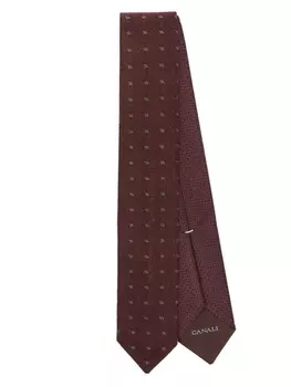 Canali галстук с жаккардовым узором, красный