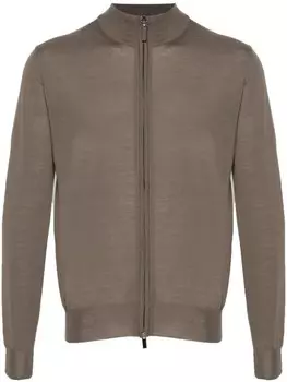 Canali кардиган из шерсти мериноса, коричневый