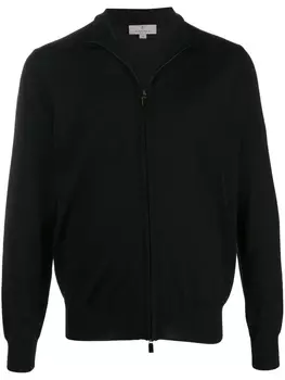 Canali кардиган на молнии с воротником-стойкой, черный