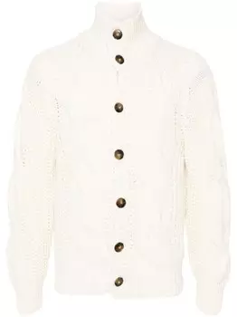 Canali кардиган в рубчик, нейтральный цвет
