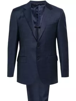 Canali клетчатый костюм с однобортным пиджаком, синий