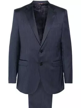 Canali костюм с узором в елочку, синий