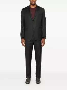 Canali костюм в тонкую полоску с однобортным пиджаком, серый