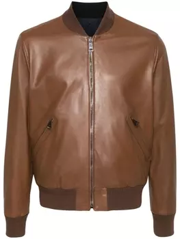 Canali куртка с отделкой в рубчик, коричневый