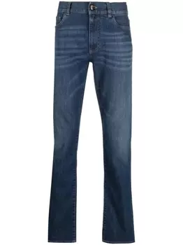 Canali low-rise straight-leg jeans, синий