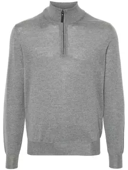 Canali меланжевый джемпер на молнии, серый
