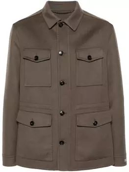 Canali однобортная куртка из смеси шерсти и кашемира, коричневый