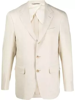 Canali однобортный пиджак из смесовой шерсти, нейтральный цвет