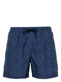 Canali плавки-шорты с геометричным узором, синий