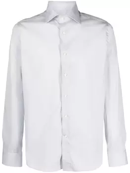 Canali поплиновая рубашка строгого кроя, серый