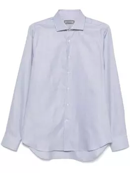 Canali рубашка из микротекстурированного хлопка, синий
