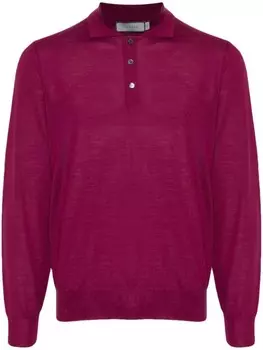 Canali рубашка поло из шерсти мериноса, розовый