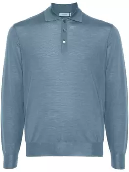 Canali рубашка поло из шерсти мериноса, синий